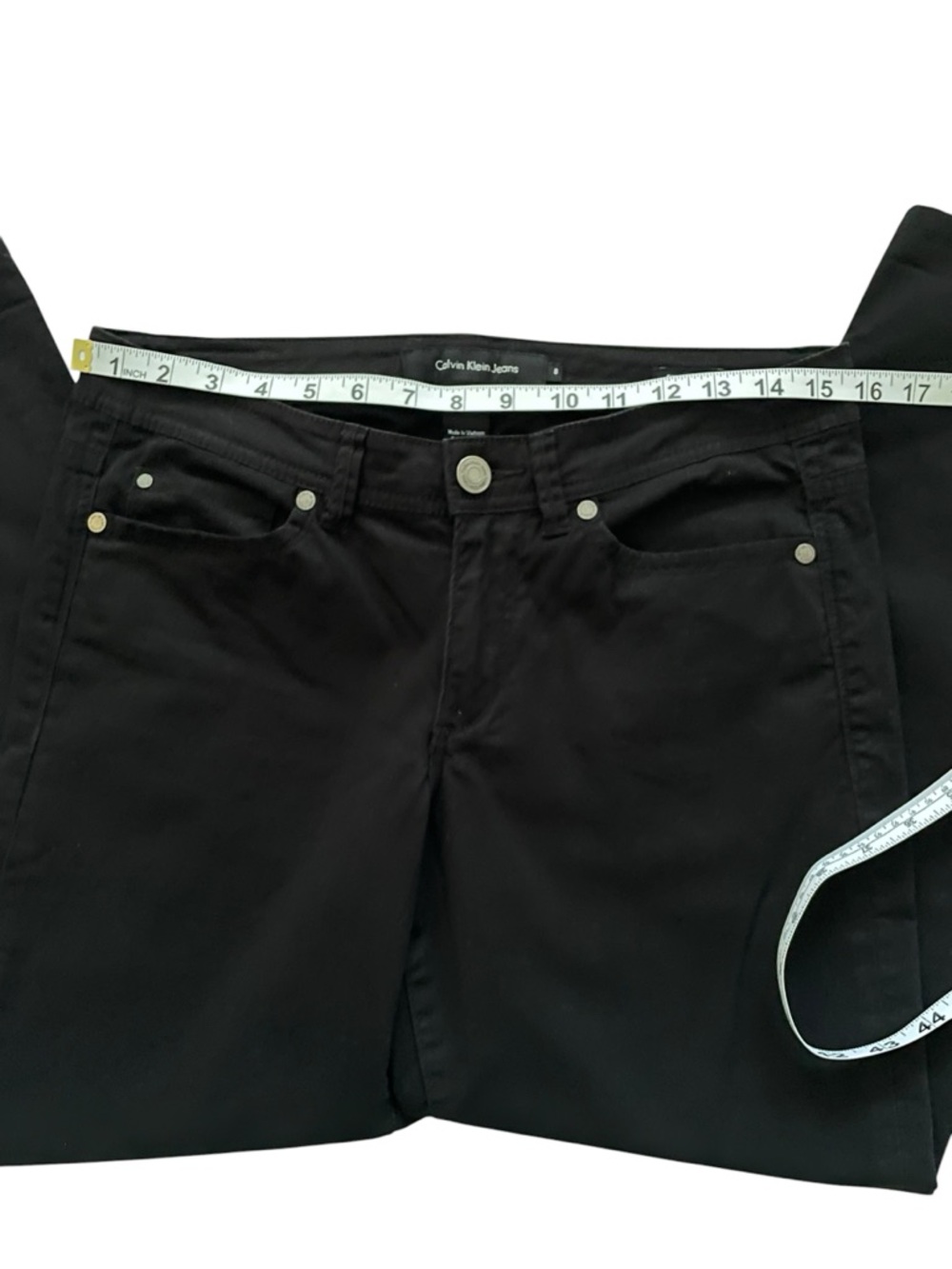 Calvin Klein Women’s Slim crop Black 5-pocket Denim Jeans Sz: 8 - Picture 10 of 10